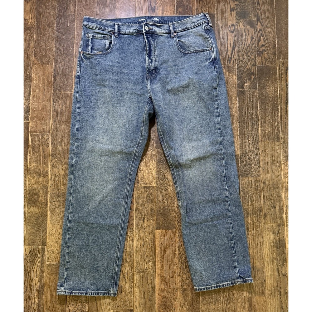 Old Navy Blue Jeans Women's Size 16 Mid Rise The Slouchy Straight Leg Button Fly
